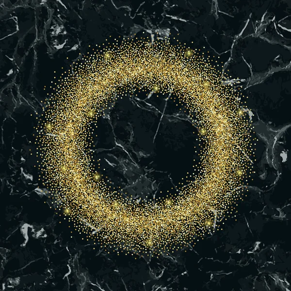Cadre rond Golden Glitter de luxe — Image vectorielle