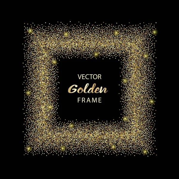 Luxuriöser goldener Glitzerrahmen — Stockvektor