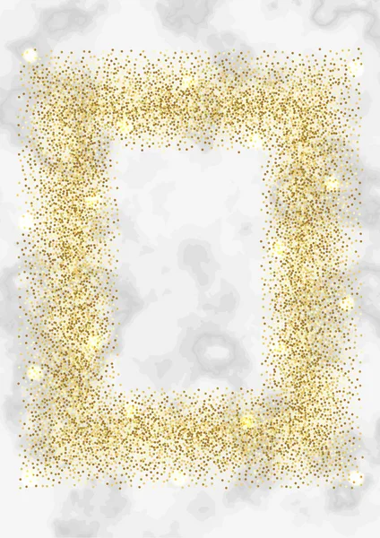 Cadre rectangulaire à paillettes d'or de luxe — Image vectorielle
