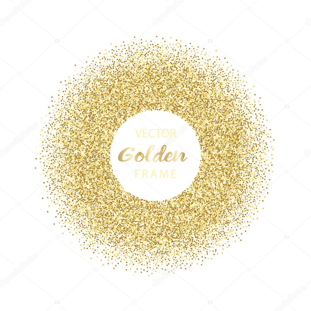 Luxury Golden Glitter Round Frame