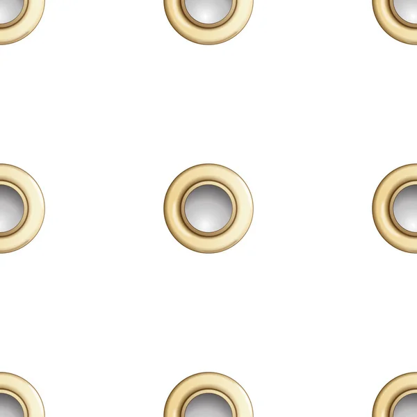 Golden Eyelet Seamless Pattern — Stock Vector