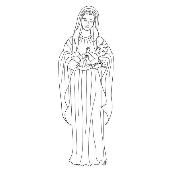 Virgin Mary holding baby Jesus