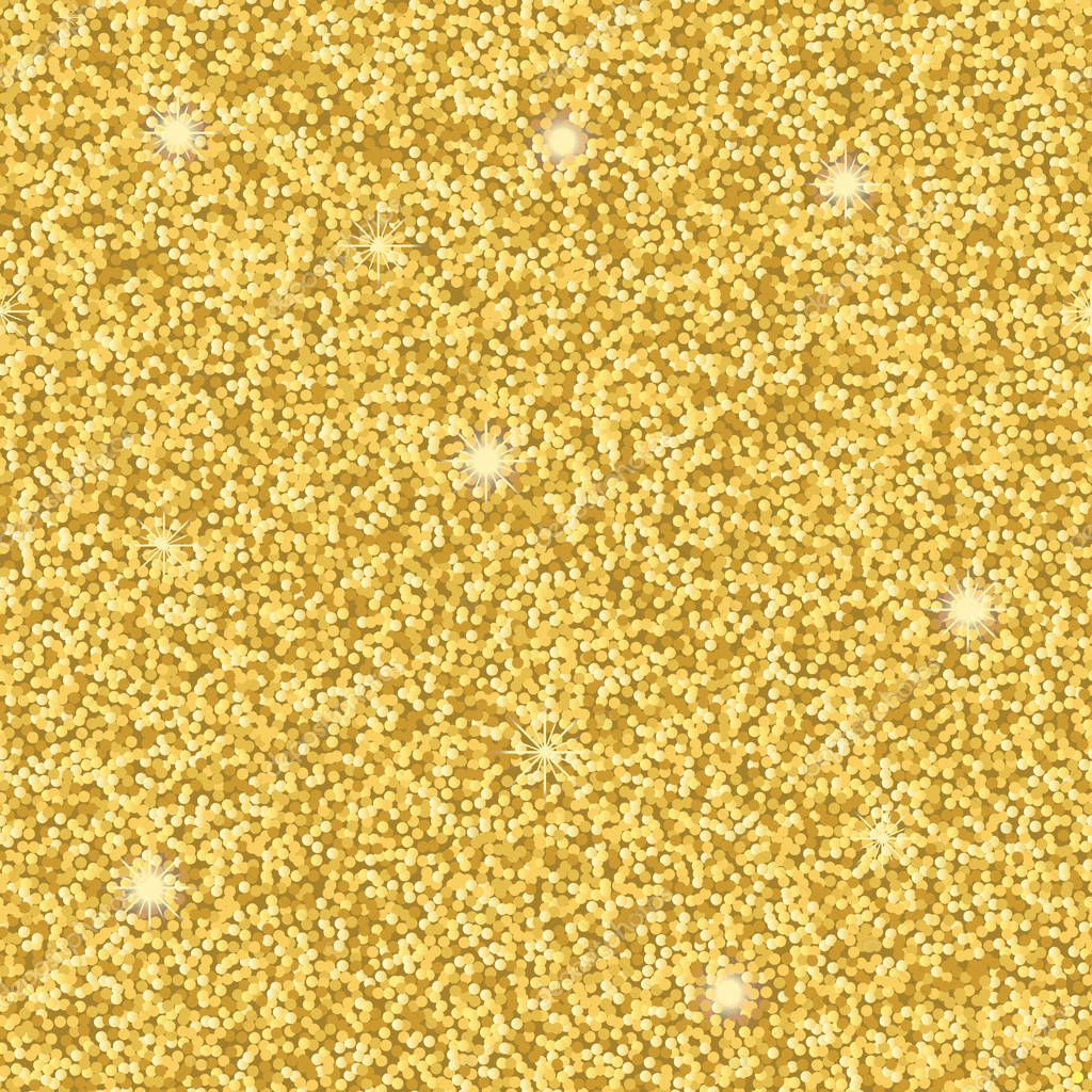 Seamless pattern from gold glitter. Vector repeat wallpaper for luxuty background, greeting, birhtday card, invitation, textile prints, wrapping.