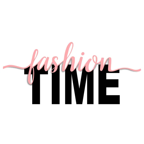 Fashion Time t-shirt imprimé mode sur fond blanc — Image vectorielle