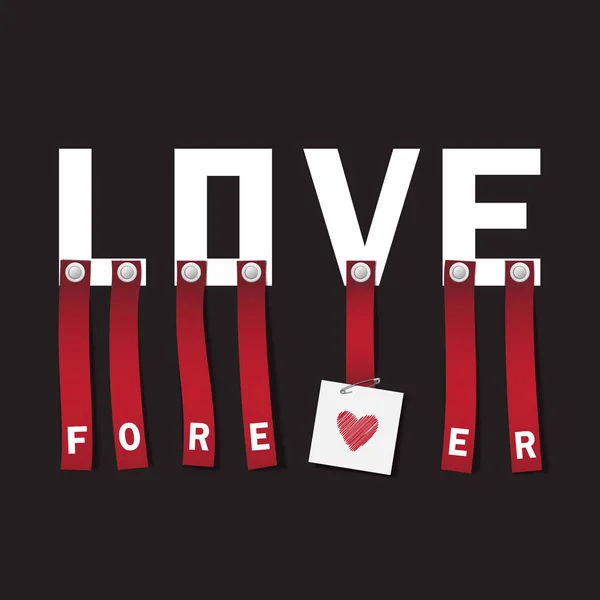 Love Forever t-shirt stampa moda — Vettoriale Stock