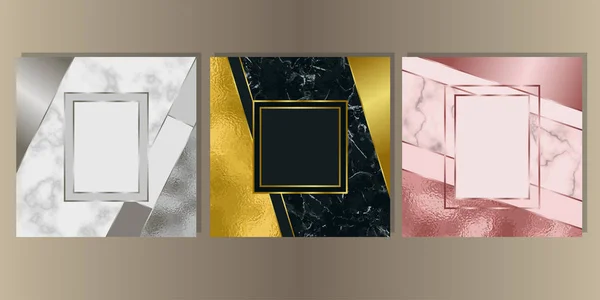Luxus-Marmorverkleidung mit geometrischen Elementen — Stockvektor