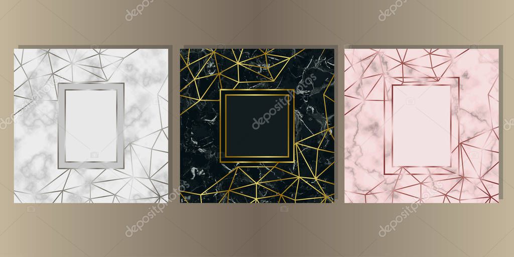 Luxury Marble Cover Set with Geometric Elements