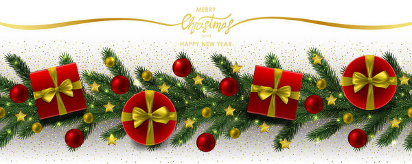 Merry Christmas and Happy New Year Web Banner