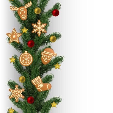 Noel ve yeni yıl kesintisiz dikey kenarlık