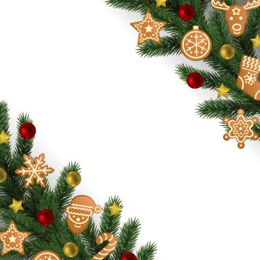 Noel ve yeni yıl açısal tatil şablonu