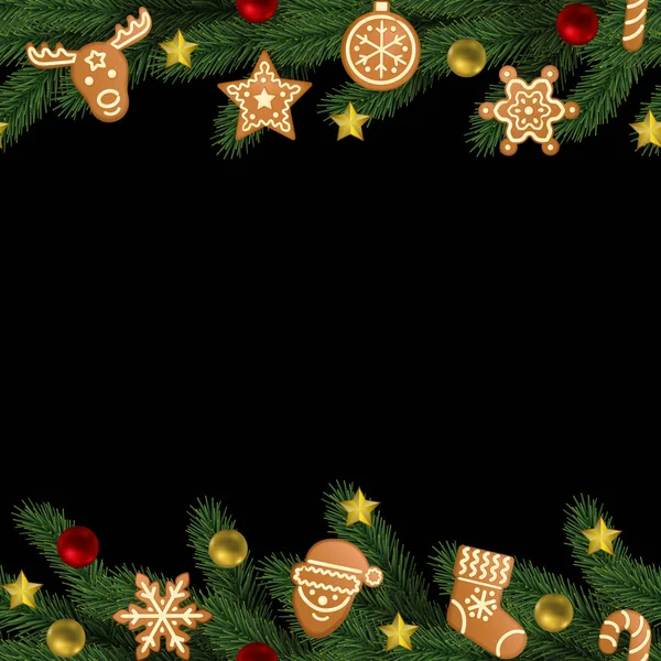 Noël et Nouvel An sans couture Horizon Frontière — Image vectorielle