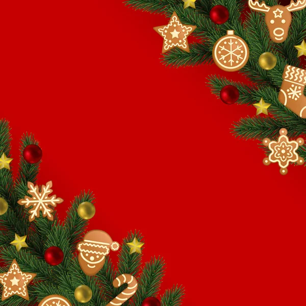 Natal e Ano Novo Angular Holiday Template — Vetor de Stock