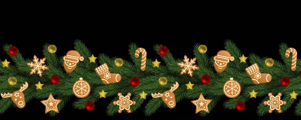 Bannière Web sans couture de Noël et du Nouvel An — Image vectorielle