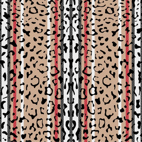 Striped Leopard Fashion Seamless Pattern — Stock Vector