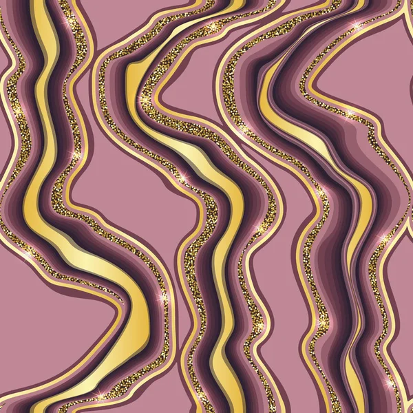 豪華なピンクとゴールドのベクトル霜降りシームレス パターン — ストックベクタ