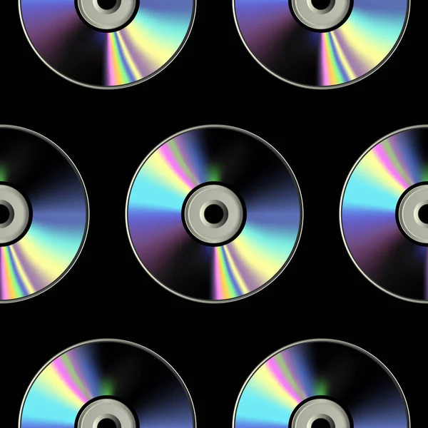 CD motif sans couture sur fond noir — Image vectorielle