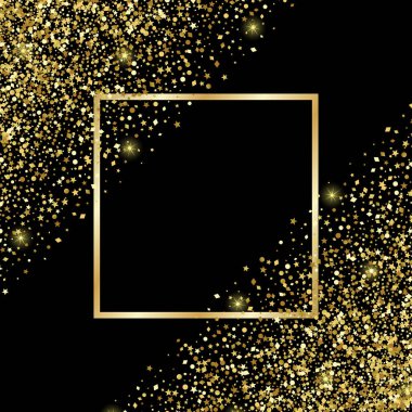 Lüks ve altın Glitter çerçeve şenlikli kare