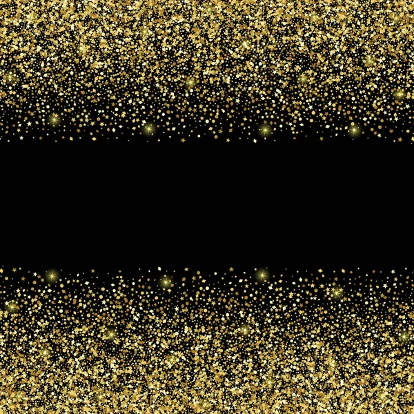 Luxe et paillettes d'or Horizon frontière sans couture — Image vectorielle