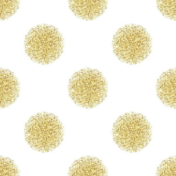 Luxo dourado Glitter Polka Dot padrão sem costura — Vetor de Stock