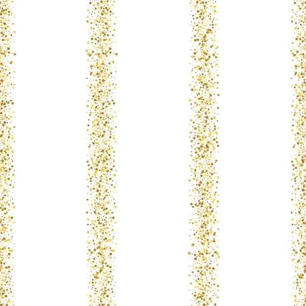 高級金色キラキラ縦ストライプのシームレス パターン — ストックベクタ