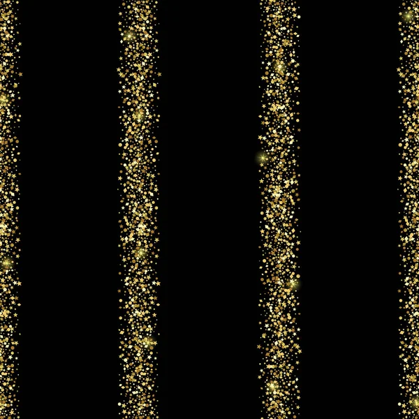 Lyxiga gyllene Glitter vertikal rand sömlösa mönster — Stock vektor