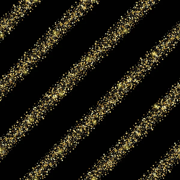 Luxe gouden Glitter diagonale streep naadloze patroon — Stockvector