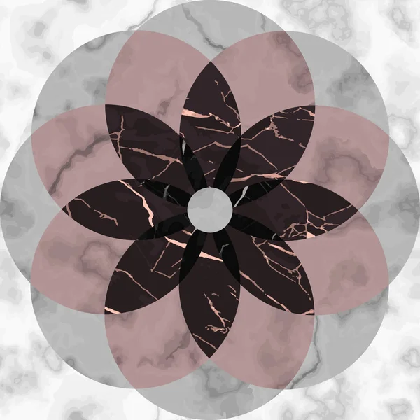 Mramorové Mozaiky Bezešvé Vzory Kulatý Medailon Luxusní Květinové Opakovat Složení — Stockový vektor