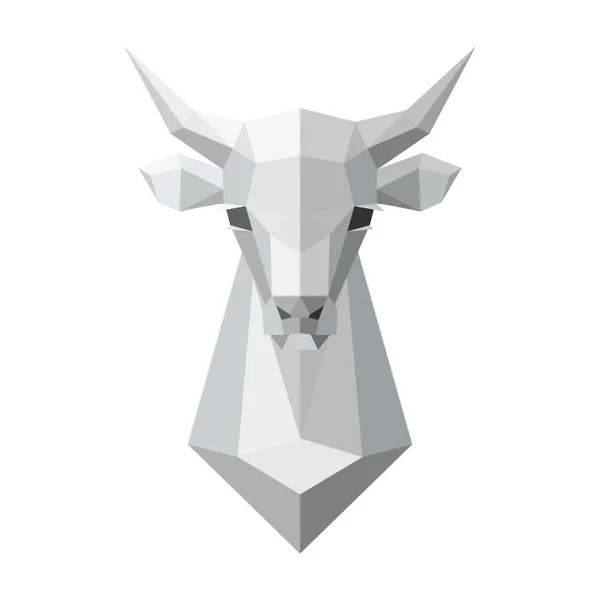 Αγελάδα Κεφάλι Πολυγωνικό Διανυσματικό Μοντέλο Χαμηλή Πολυ Απεικόνιση Των Ζώων — Διανυσματικό Αρχείο