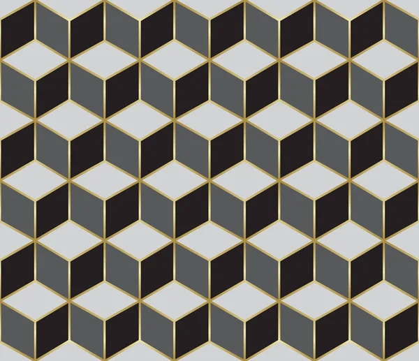 Mosaïque Motif Sans Couture Avec Effet Cube Décoration Géométrique Fond — Image vectorielle