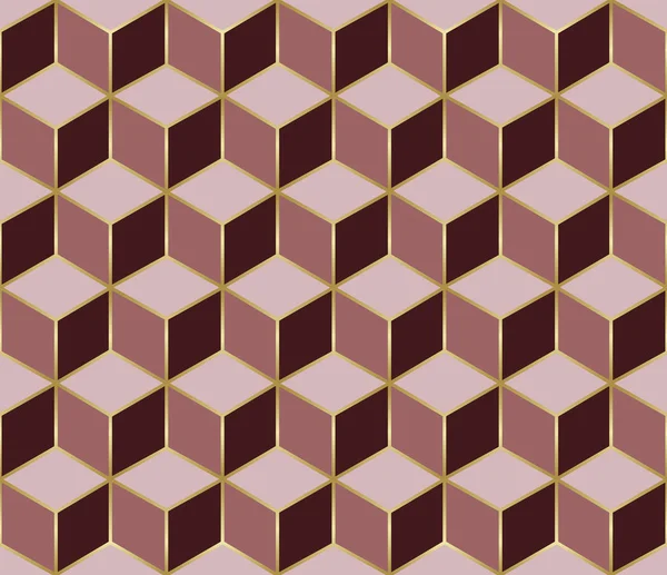 Mosaïque Motif Sans Couture Avec Effet Cube Décoration Géométrique Fond — Image vectorielle