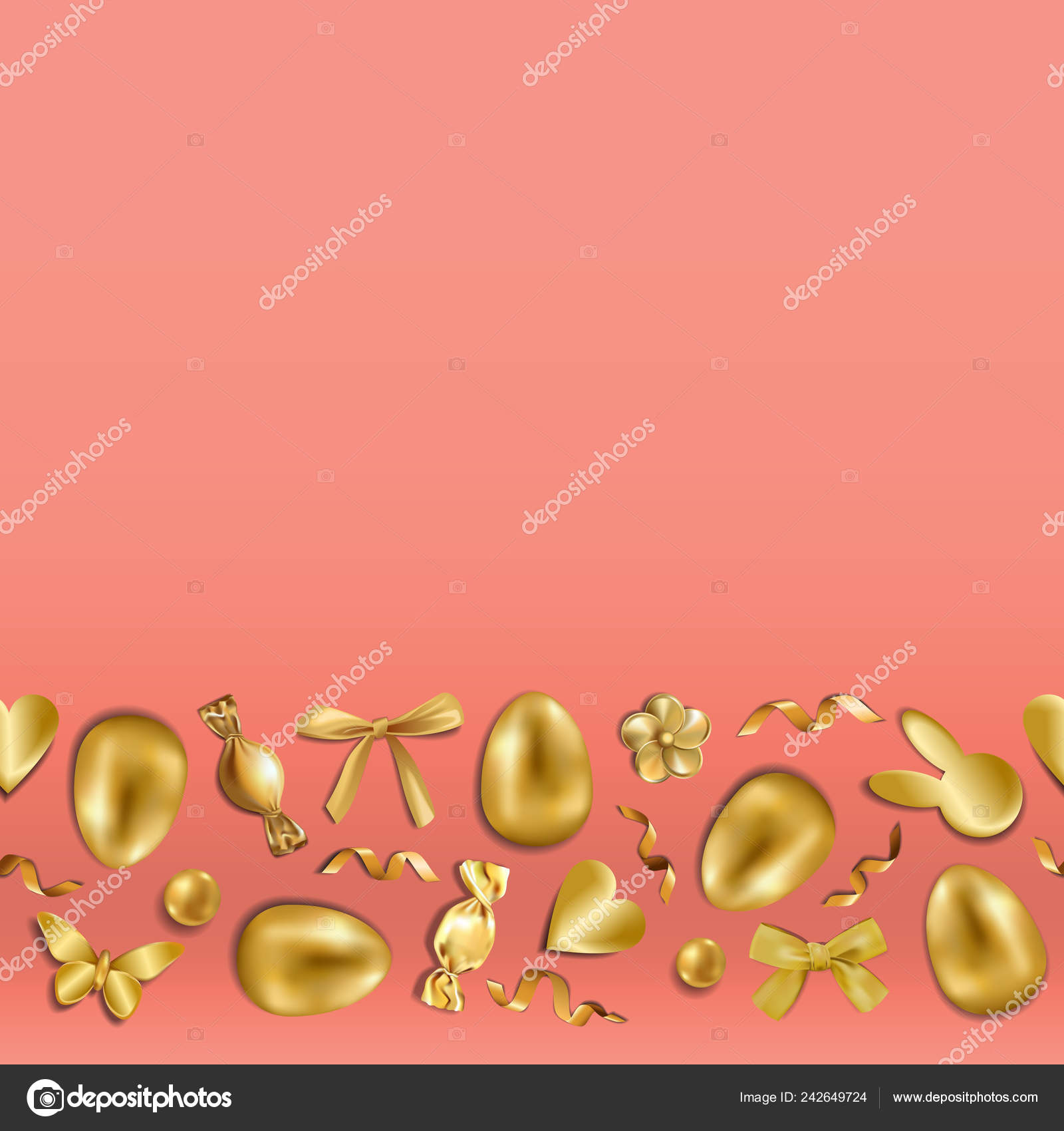 Easter Golden Greeting Seamless Horizon Border Gold Holiday Objects Coral Stock Vector C Kronalux Easter Golden Greeting Seamless Horizon Border Gold Holiday Objects Coral Stock Vector C Kronalux
