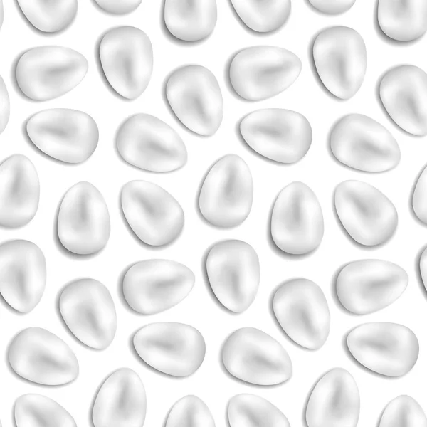 Ovos Galinha Branca Sem Costura Padrão Fundo Branco Reapit Luxo — Vetor de Stock