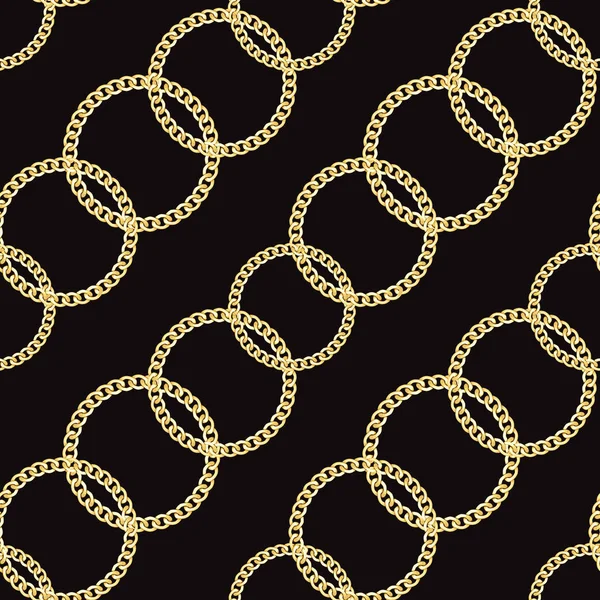 Zlaté řetízky diagonální vzor bezešvé. Luxusní módní tisk. — Stockový vektor