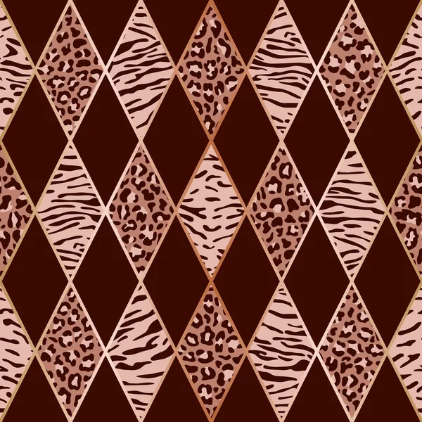 Tier rosa und kastanienbraune geometrische nahtlose Muster — Stockvektor
