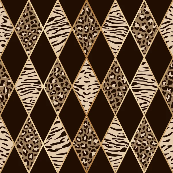 Animal beige und braun geometrisches nahtloses Muster — Stockvektor