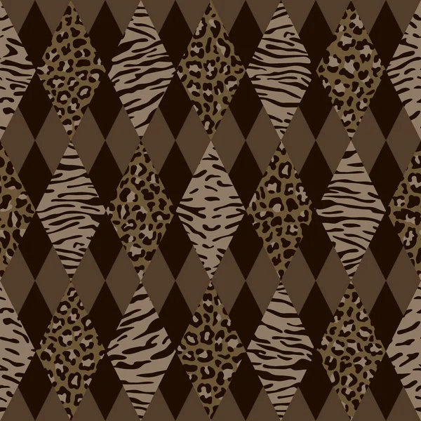 Animal Brown et Beige motif géométrique sans couture — Image vectorielle