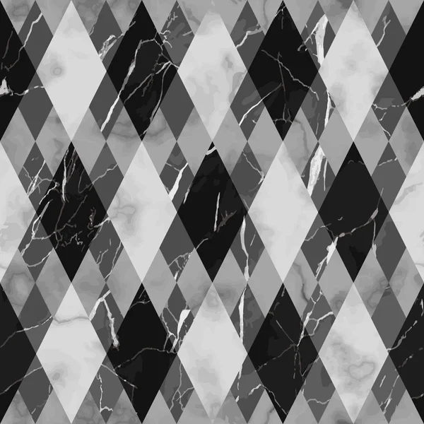 Modèle géométrique sans couture de luxe en marbre noir et blanc — Image vectorielle
