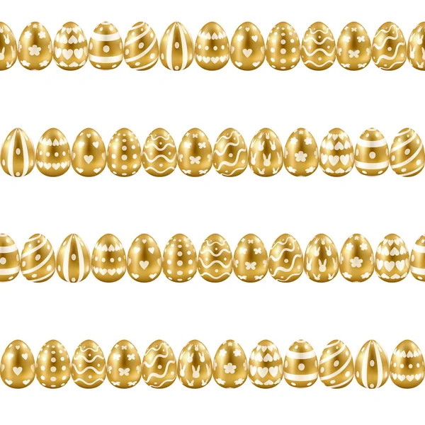 Easter Gold Eggs Horizon Stripe Padrão sem costura —  Vetores de Stock