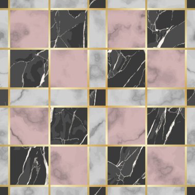 Mermer Vektör Doku Lüks Kontrol Dikişsiz Desen