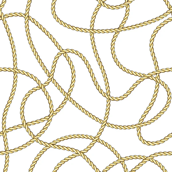 Золотые верёвки хаоса и бесшовные морские объекты . — стоковый вектор