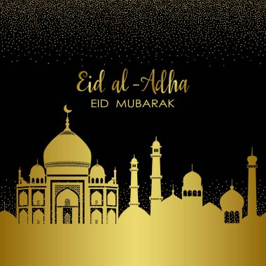 Kurban Bayramı Altın Şehir Tatil Vektör Şablonu