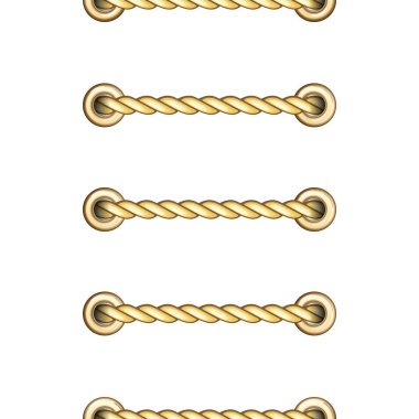 Metal Eyelets Dikişsiz Desenli Altın Ufuk Askılı Halatlar.