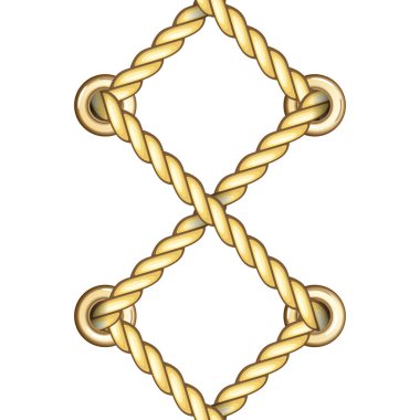 Altın Metal Gözaletleri Dikişsiz Desenli Dikey Kayışlı Halatlar.