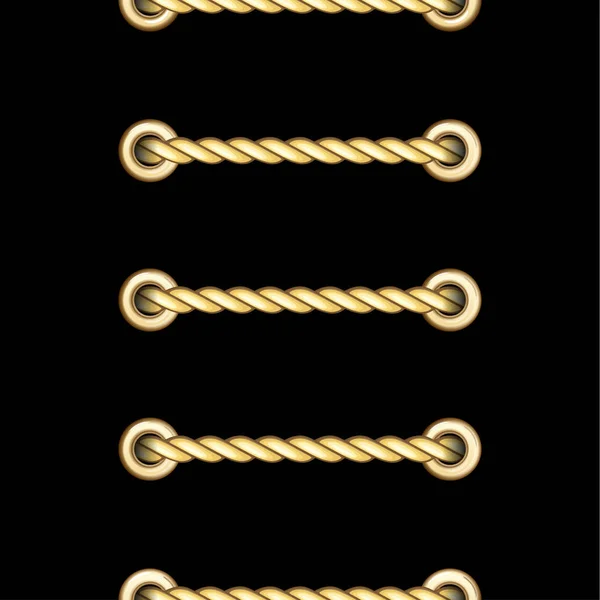 Golden Horizon Straped Ropes com ilhós de metal sem costura padrão . — Vetor de Stock