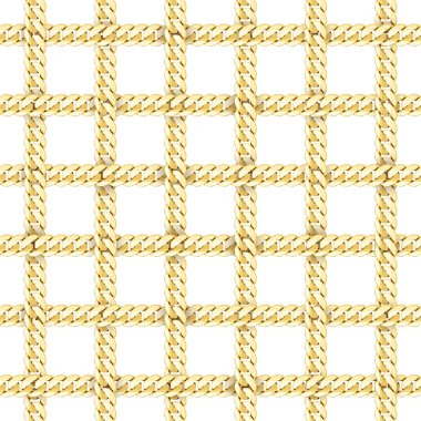 Altın zincirleri moda vektör sorunsuz desen kontrol