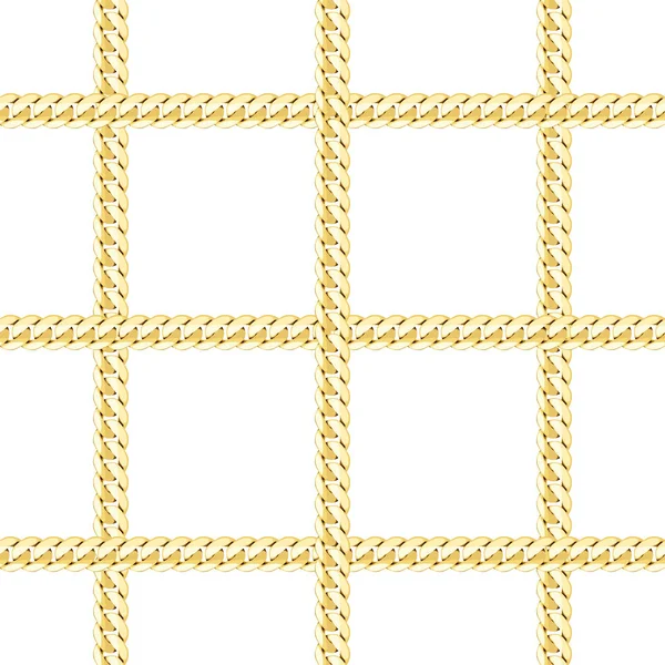 Golden chains check fashion vector seamless pattern — Stock Vector