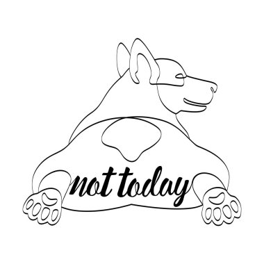 Bugün t-shirt baskı yalan Corgi köpek ile