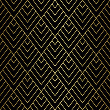 Art Deco Altın Kusursuz Şablon. Gatsby Lüks Geçmişi