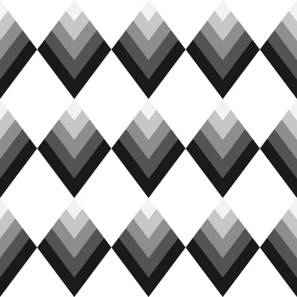 Rhombus geometryczny wzór czarno-biały bez szwu — Wektor stockowy