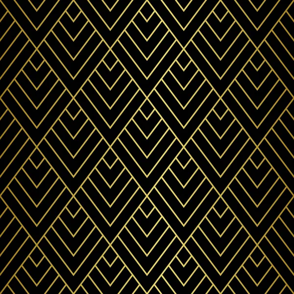 Modèle Art déco sans couture dorée. Gatsby Luxe fond rétro — Image vectorielle